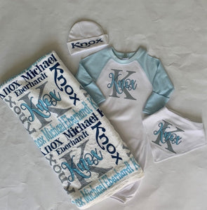 Personalized Baby Boy Name Blanket KNOX