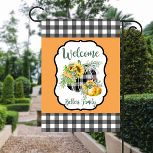 GARDEN FLAG Welcome Pumpkin Sunflowers