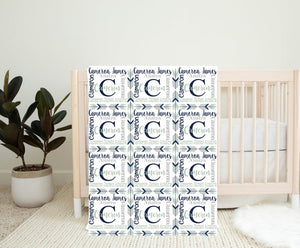 Personalized Baby Boy Name Blanket CAMERON