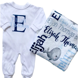 Newborn Coming Home Layette Set-Elijah-Whale